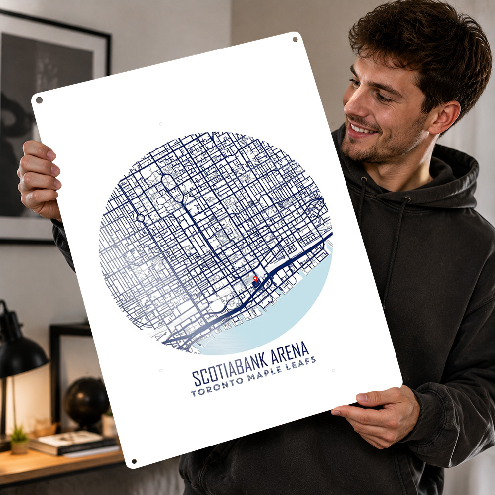 Custom Map Poster - แผนที่สนามสโคเทียแบงค์ โปสเตอร์โลหะ ศิลปะตกแต่งผนังธีมกีฬา ป้ายโลหะแบบเรโทรสั่งทำพิเศษสำหรับห้องเล่นเกม ห้องพักผ่อนของผู้ชาย ของตกแต่งบ้าน