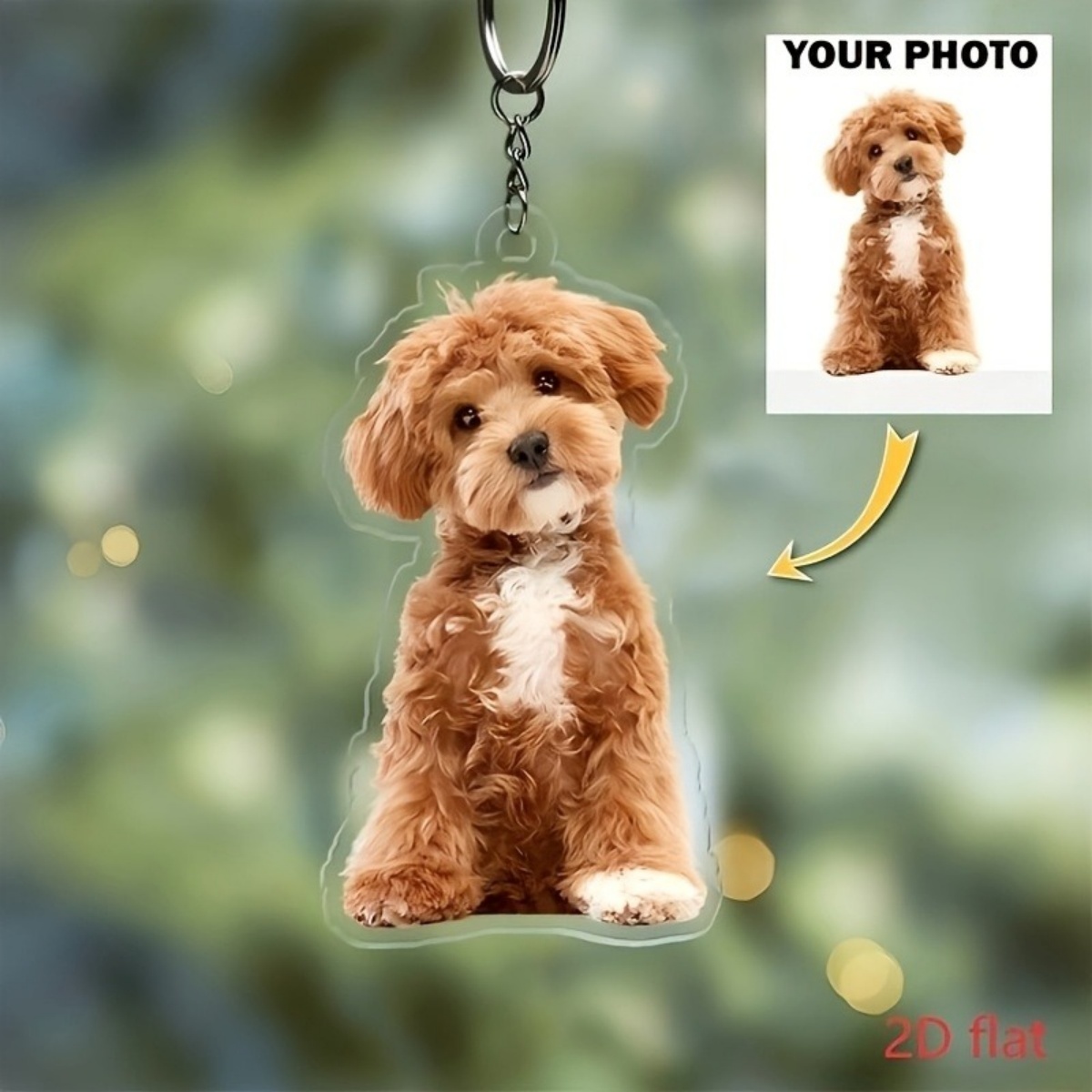 Pet Portrait Custom - พวงกุญแจรูปภาพสั่งทำ – พวงกุญแจอะคริลิกแบบกำหนดเองได้ ภาพสัตว์เลี้ยงสองด้าน; ของขวัญที่สมบูรณ์แบบสำหรับคนรักสัตว์เลี้ยงและคู่รัก