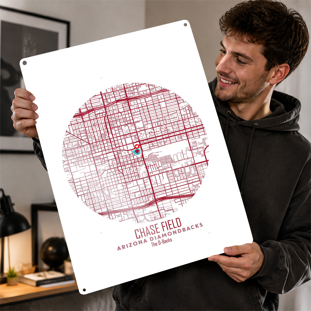 Custom Map Poster - แผนที่สนามกีฬาเชสฟิลด์ โปสเตอร์โลหะ ตกแต่งผนังสถานที่จัดงาน ป้ายโลหะแบบเรโทรสั่งทำพิเศษ สำหรับห้องเล่นเกม ห้องพักผ่อนส่วนตัว
