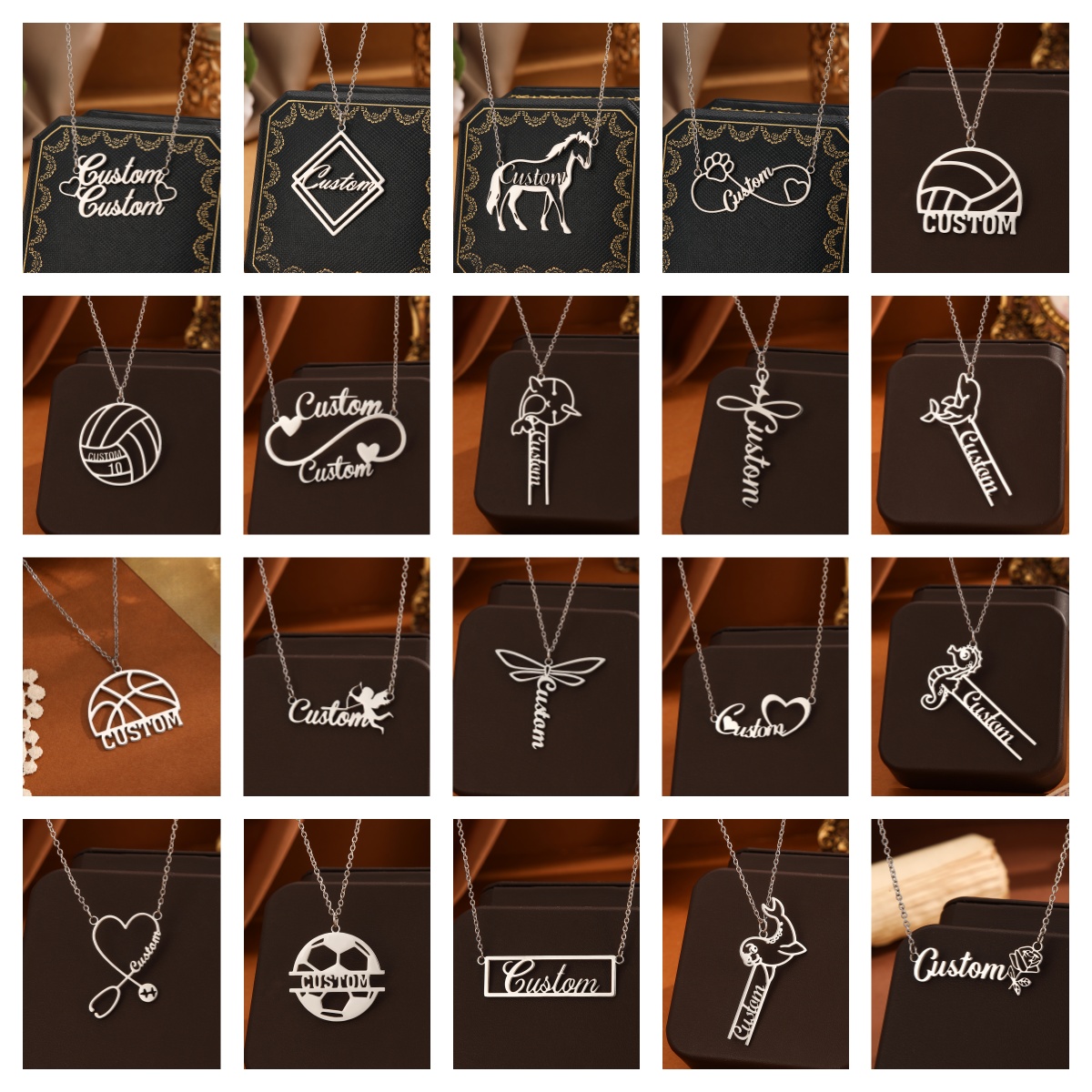 1 PC สแตนเลสสตีลที่กําหนดเองส่ - Name Necklace Custom บทวิจารณ์และราคา