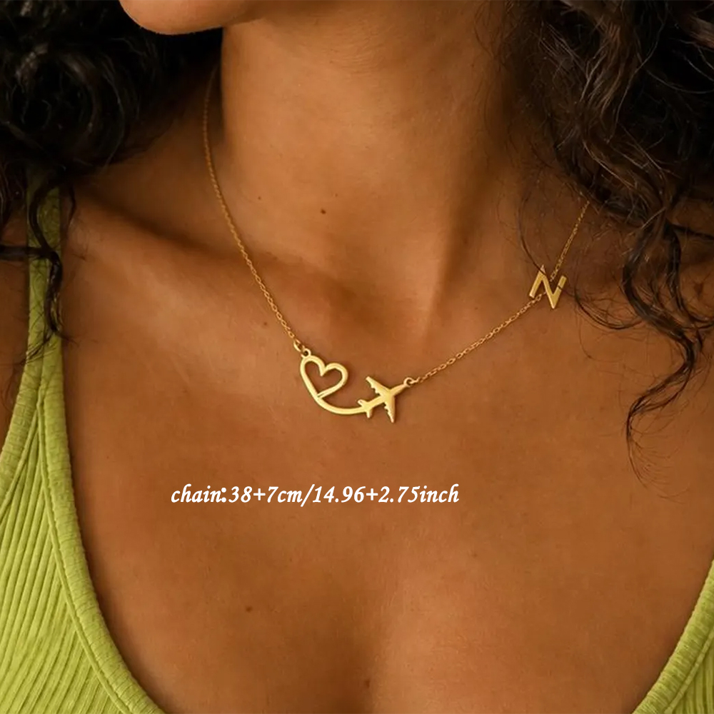 สร้อยคอจี้รูปเครื่องบินรูปหัวใ - Name Necklace Custom บทวิจารณ์และราคา