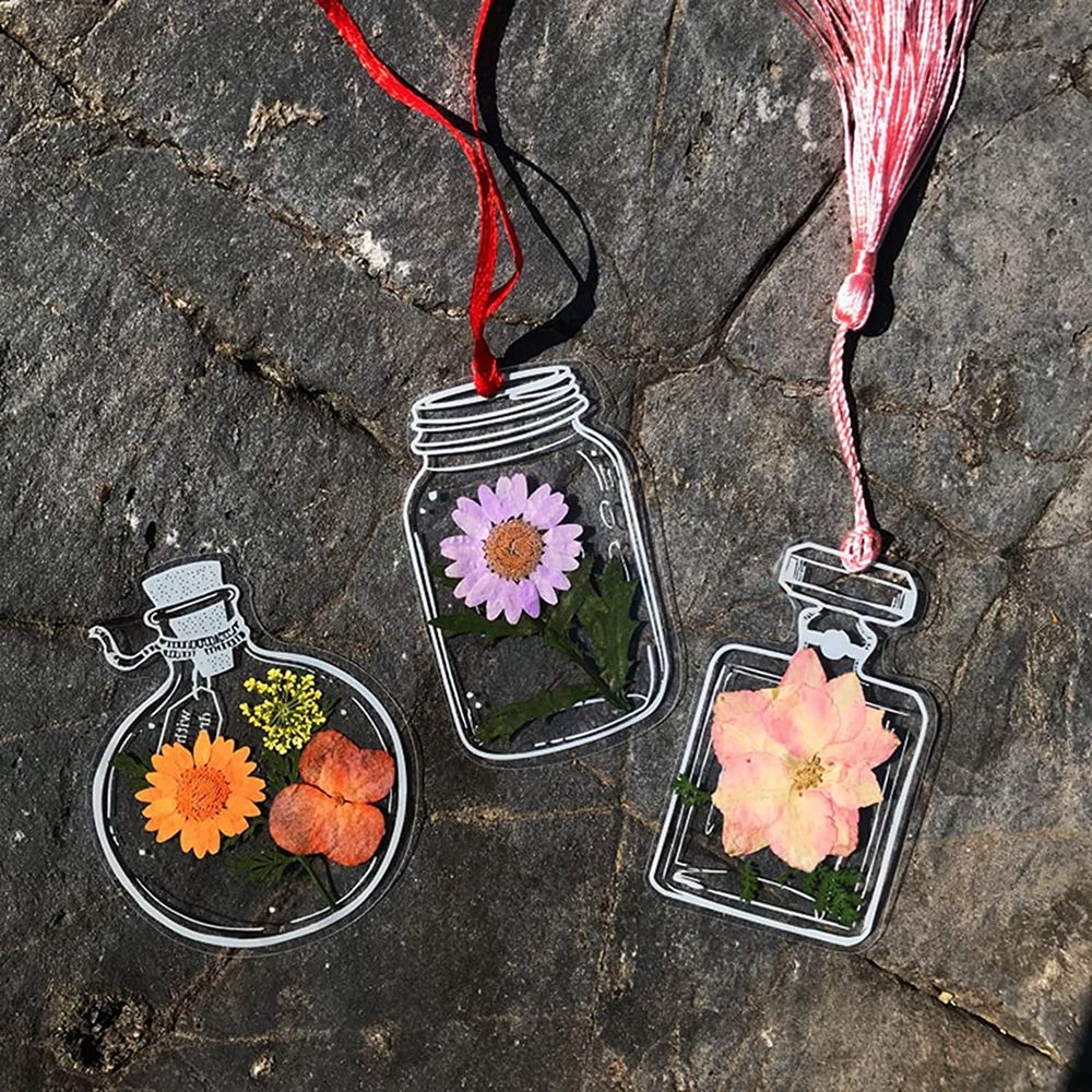 30ชิ้นที่ทำด้วยมือ DIY ใสดอกไม - Dried Flower Bookmark บทวิจารณ์และราคา