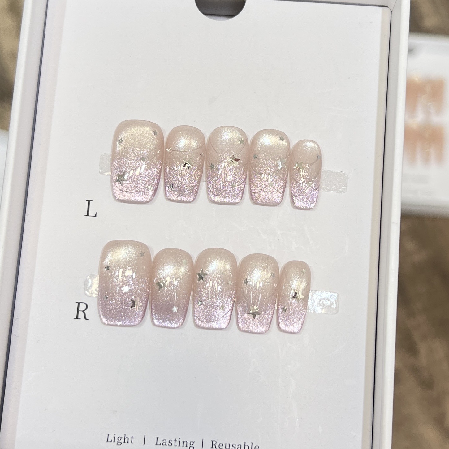 เล็บปลอมแบบกดติด 10 ชิ้น สีฟ้า - Pressed Flower Art บทวิจารณ์และราคา