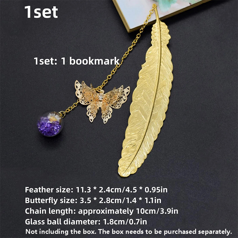 ที่คั่นหนังสือโลหะลายขนนกสไตล์ - Dried Flower Bookmark บทวิจารณ์และราคา
