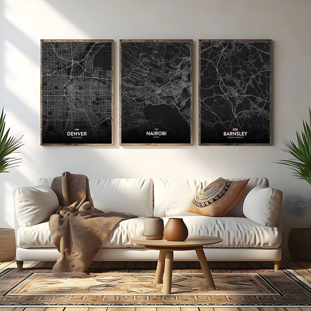 ปารีส ลอนดอน นิวยอร์ก แผนที่เม - Custom Map Poster บทวิจารณ์และราคา