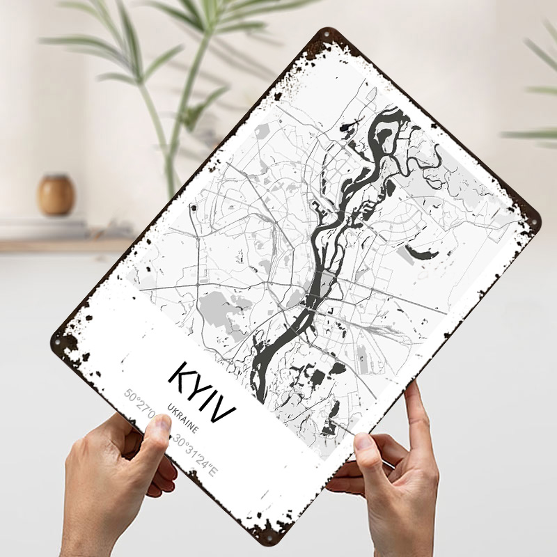 โปสเตอร์แผนที่เมืองเคียฟ พิมพ์ - Custom Map Poster บทวิจารณ์และราคา