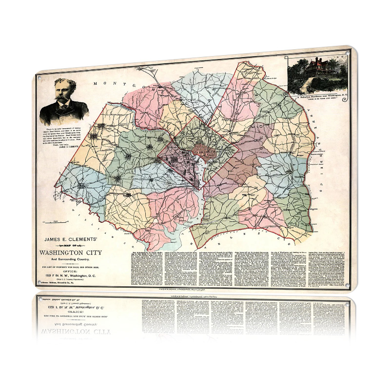 แผนที่เมืองวอชิงตัน โปสเตอร์พิ - Custom Map Poster บทวิจารณ์และราคา