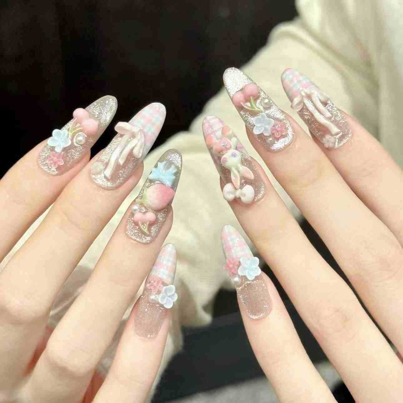 10 ชิ้น ชุดตกแต่งเล็บรูปวงรีแบ - Pressed Flower Art บทวิจารณ์และราคา