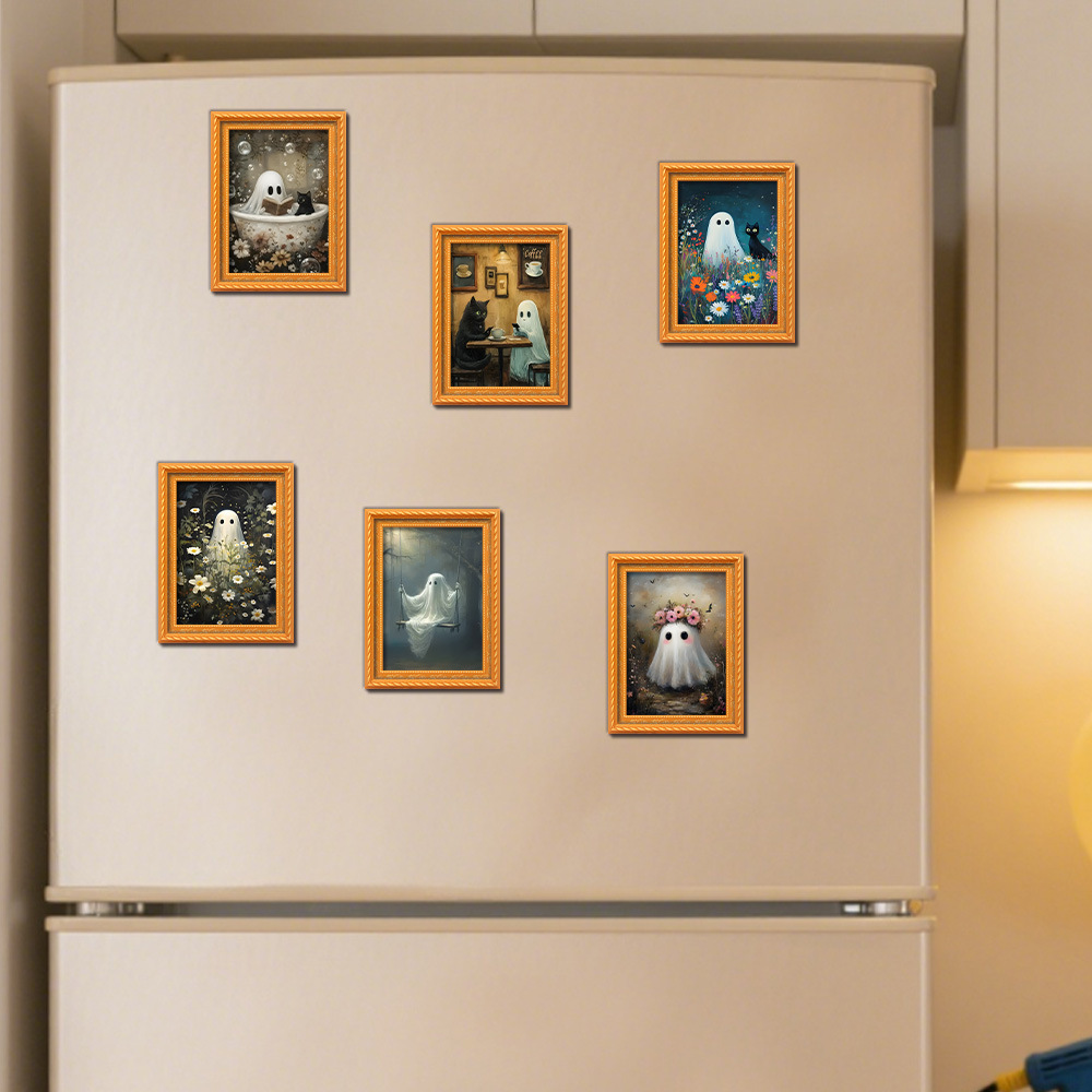 แม่เหล็กติดตู้เย็นลายฮาโลวีน 3 - Engraved Wood Frame บทวิจารณ์และราคา