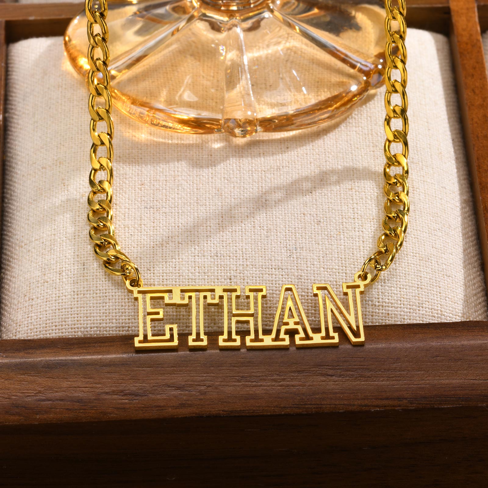 ฟรีส่วนบุคคล NK CHAIN Hollow ช - Name Necklace Custom บทวิจารณ์และราคา