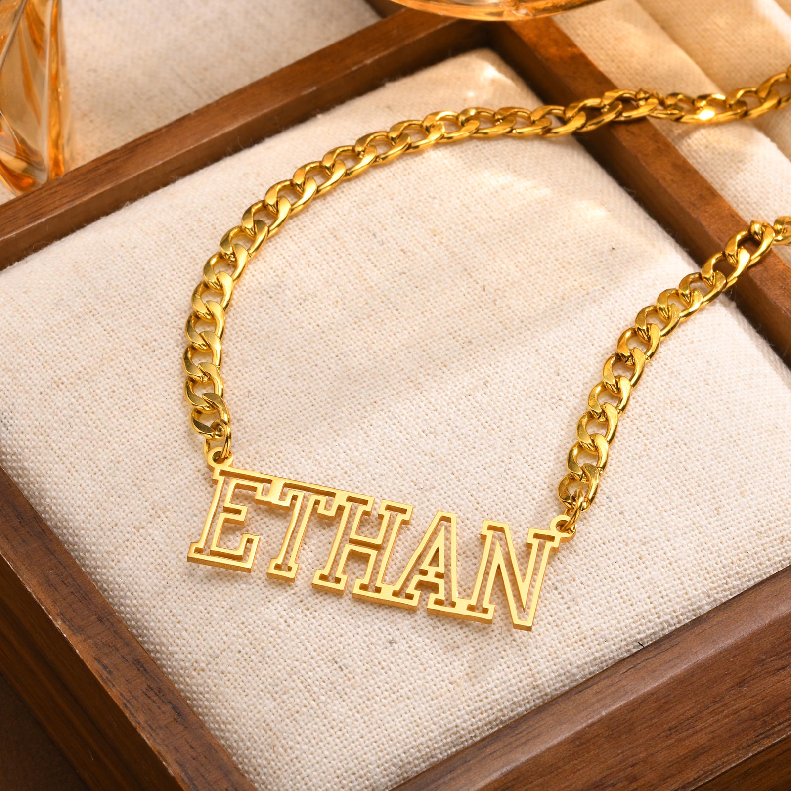 ฟรีส่วนบุคคล NK CHAIN Hollow ช - Name Necklace Custom บทวิจารณ์และราคา