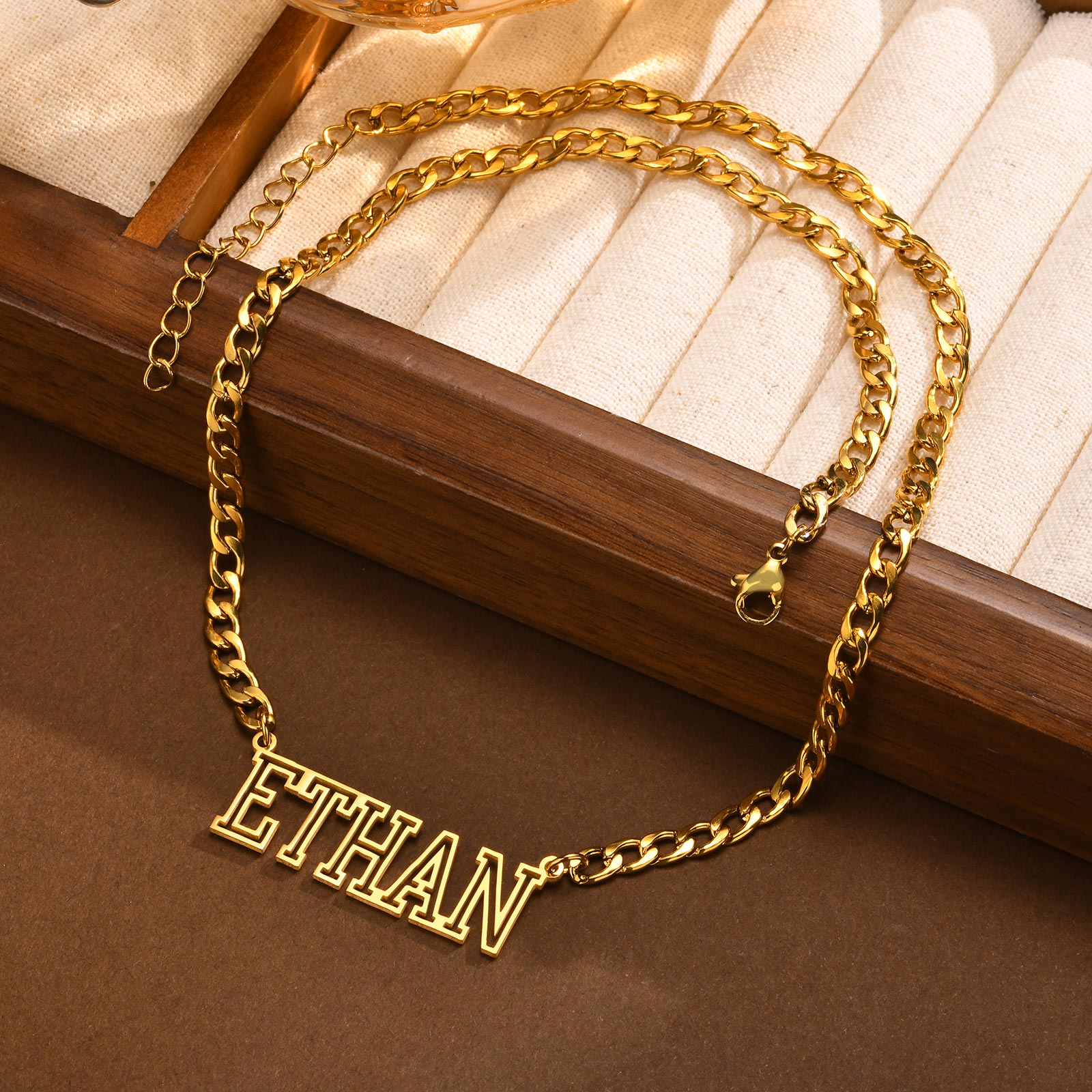ฟรีส่วนบุคคล NK CHAIN Hollow ช - Name Necklace Custom บทวิจารณ์และราคา