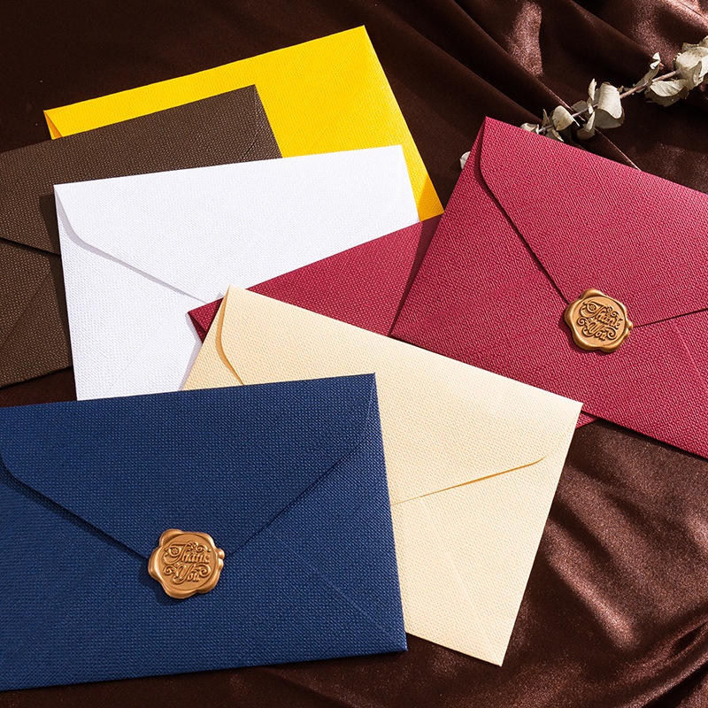 5ชิ้นผ้าลินินย้อนยุคซองจดหมายล - Wax Seal Letter Kit บทวิจารณ์และราคา