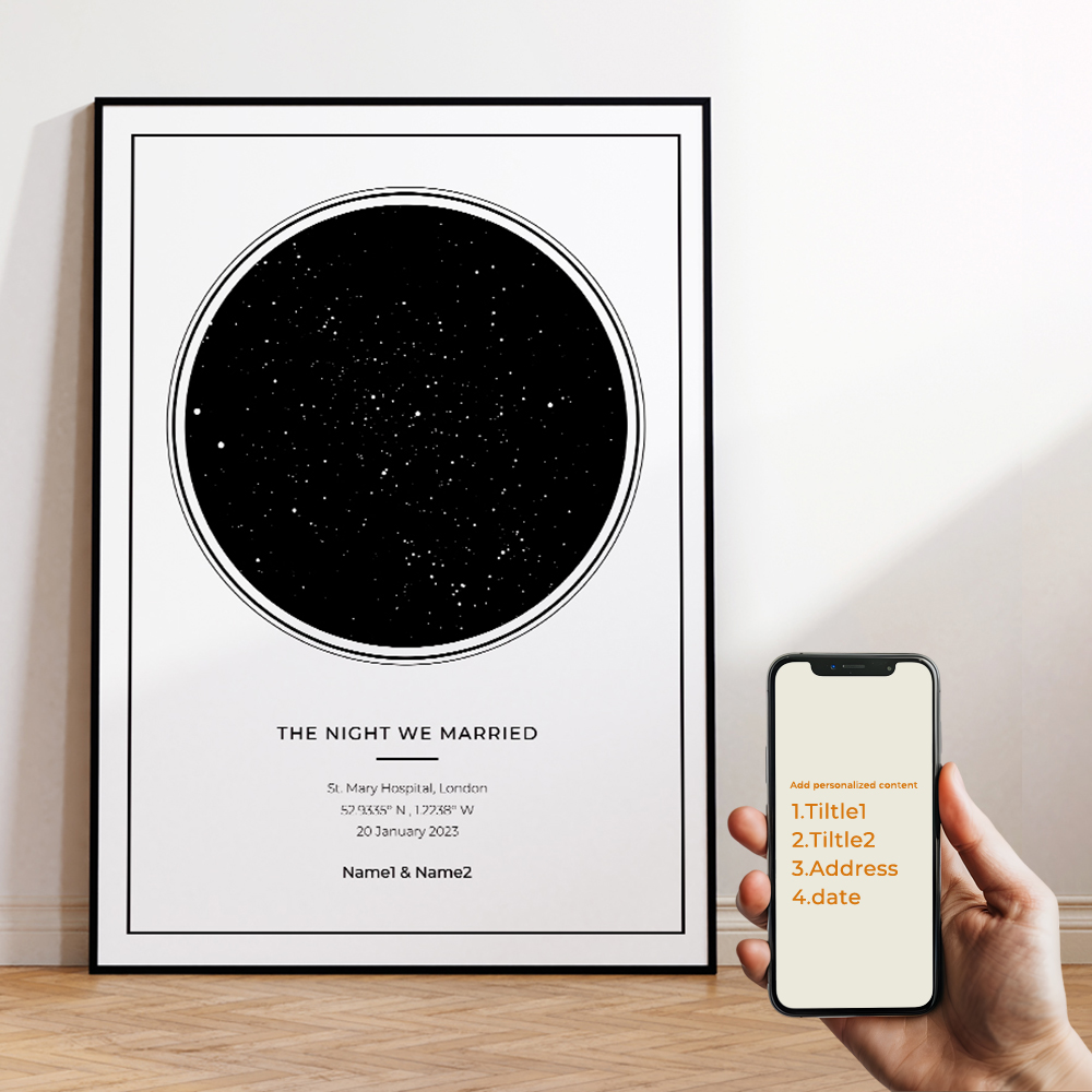 ภาพพิมพ์บนผ้าใบลายท้องฟ้ายามค่ - Custom Star Map บทวิจารณ์และราคา